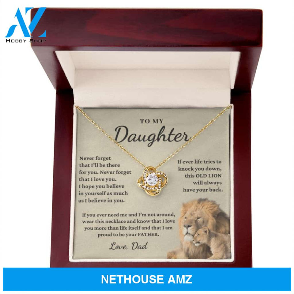 Daughter - Proud of you - Necklace | Gift for Daughter from Dad, Proud to be Your Father, Graduation Gift, Birthday, This Old Lion Silver
