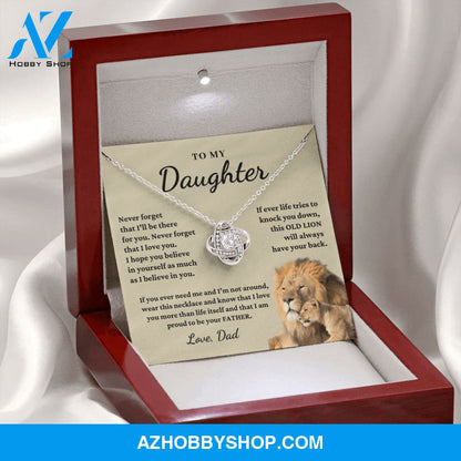 Daughter - Proud of you - Necklace | Gift for Daughter from Dad, Proud to be Your Father, Graduation Gift, Birthday, This Old Lion Silver