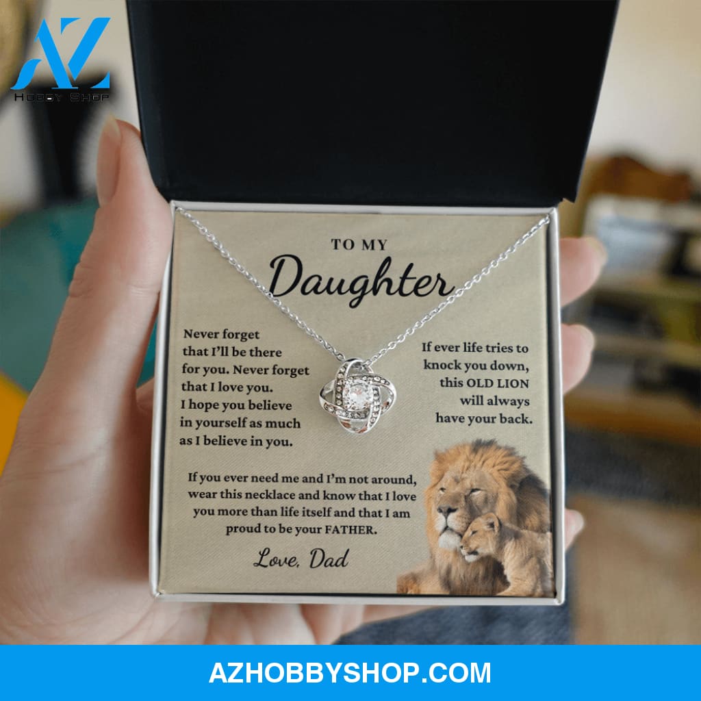 Daughter - Proud of you - Necklace | Gift for Daughter from Dad, Proud to be Your Father, Graduation Gift, Birthday, This Old Lion Silver