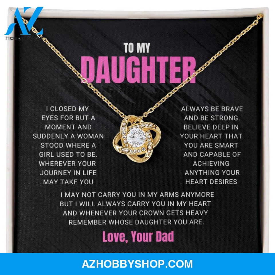 Daughter - Remember - Love Knot Necklace