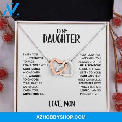 Daughter - Strength - Interlocking Hearts Necklace