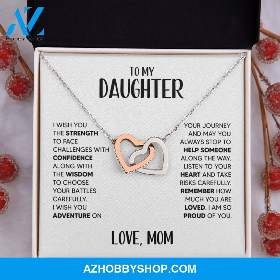 Daughter - Strength - Interlocking Hearts Necklace