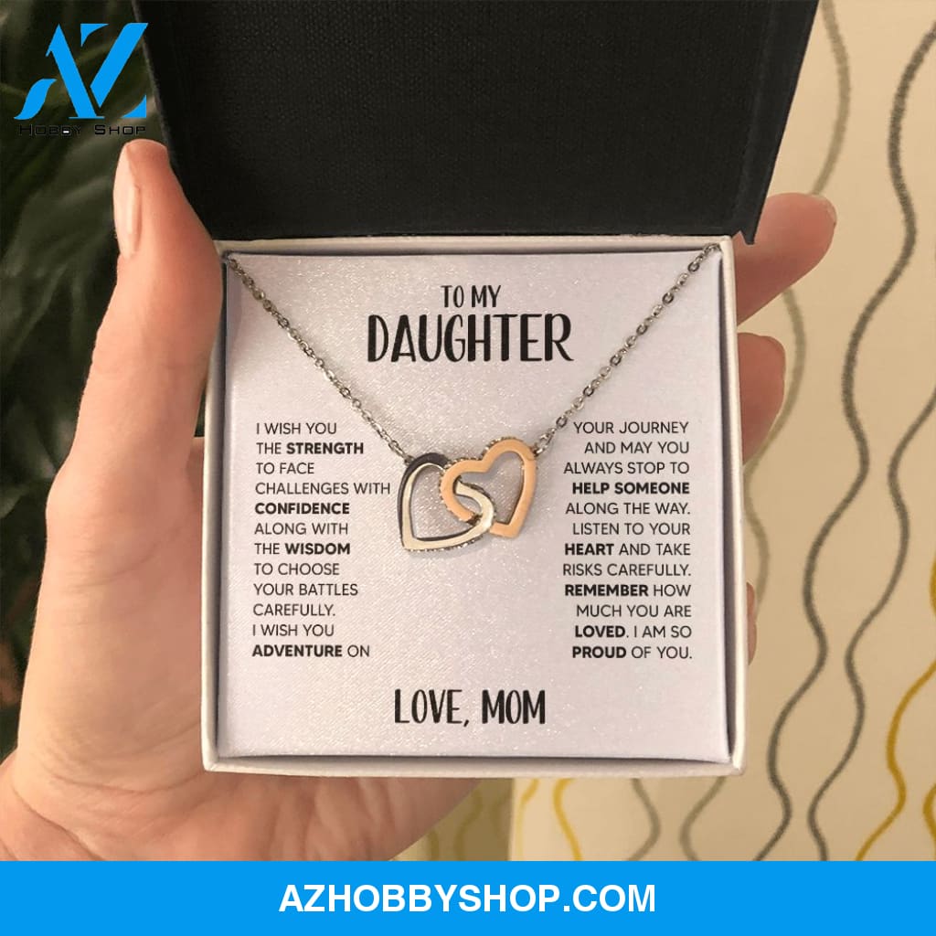 Daughter - Strength - Interlocking Hearts Necklace