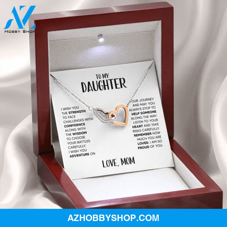 Daughter - Strength - Interlocking Hearts Necklace