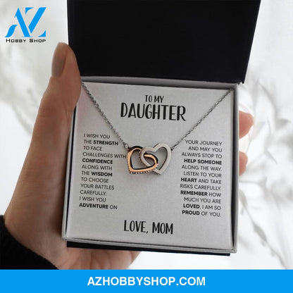 Daughter - Strength - Interlocking Hearts Necklace