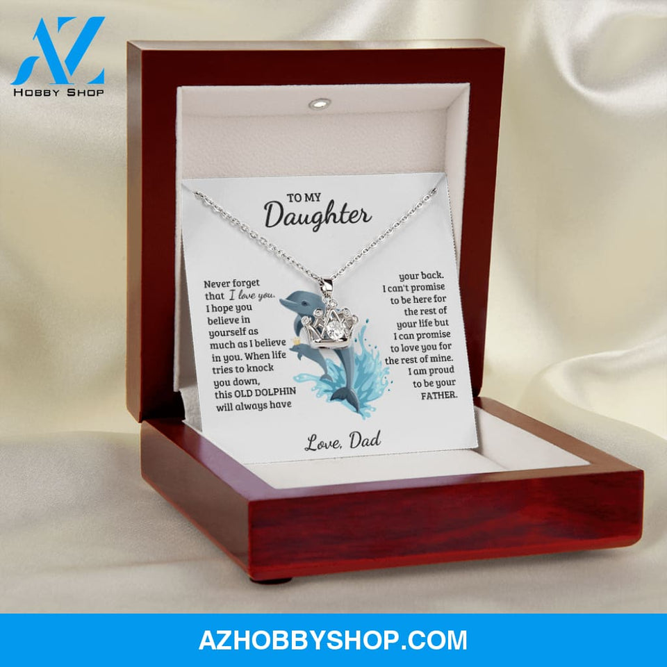 Daughter - Strong and Smart - Crown Necklace