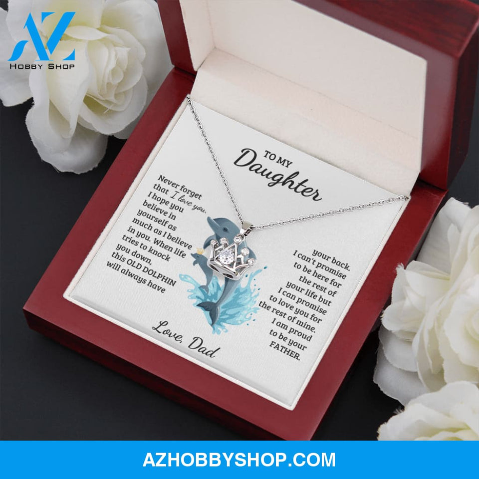 Daughter - Strong and Smart - Crown Necklace