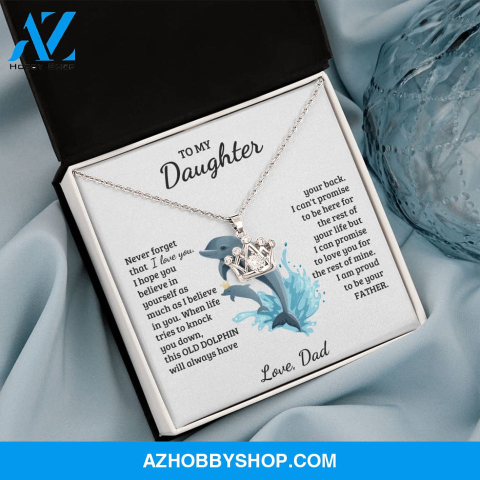 Daughter - Strong and Smart - Crown Necklace