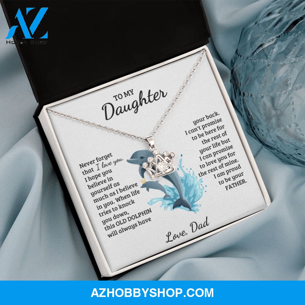 Daughter - Strong and Smart - Crown Necklace