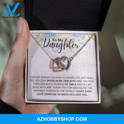 Daughter - Thank You - Interlocking Hearts Necklace