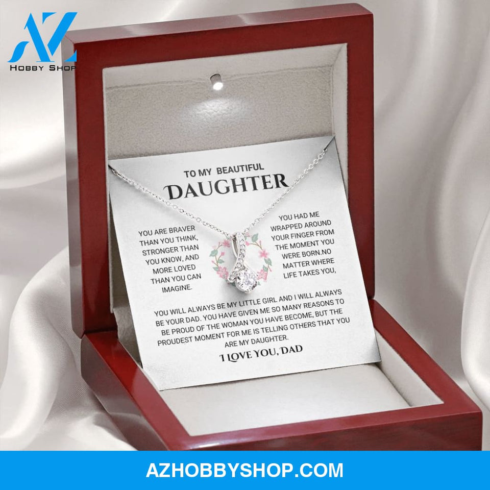 Daughter - The Proudest Moment - Alluring Beauty Silver Necklace