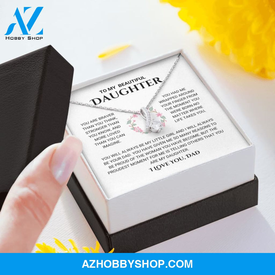 Daughter - The Proudest Moment - Alluring Beauty Silver Necklace