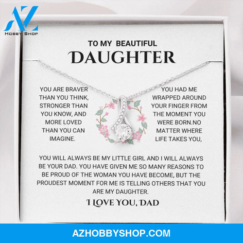Daughter - The Proudest Moment - Alluring Beauty Silver Necklace
