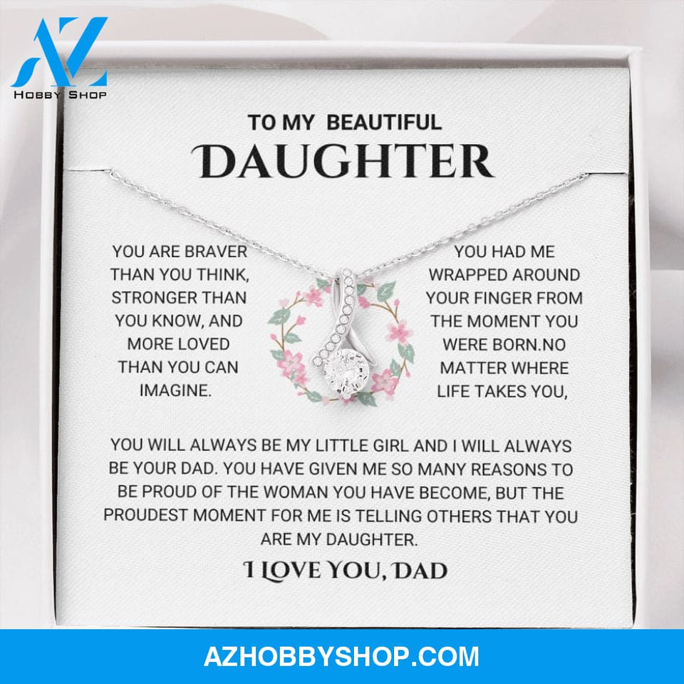 Daughter - The Proudest Moment - Alluring Beauty Silver Necklace