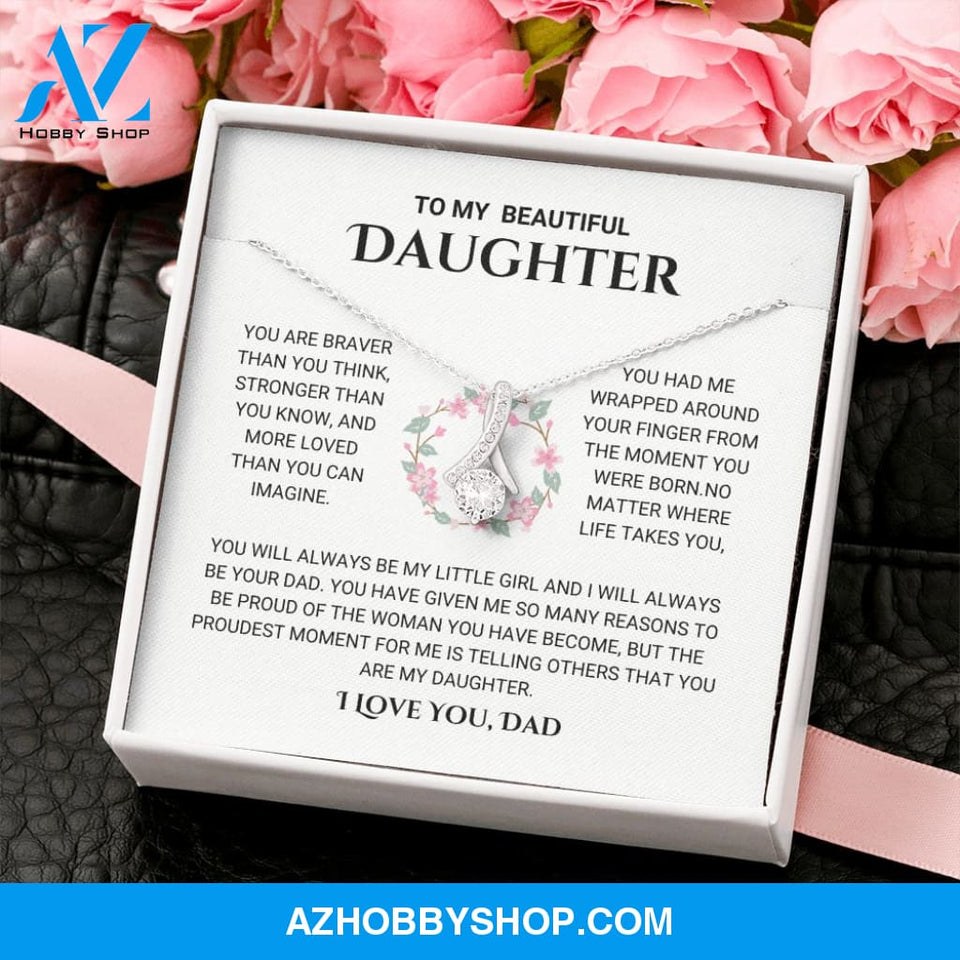 Daughter - The Proudest Moment - Alluring Beauty Silver Necklace