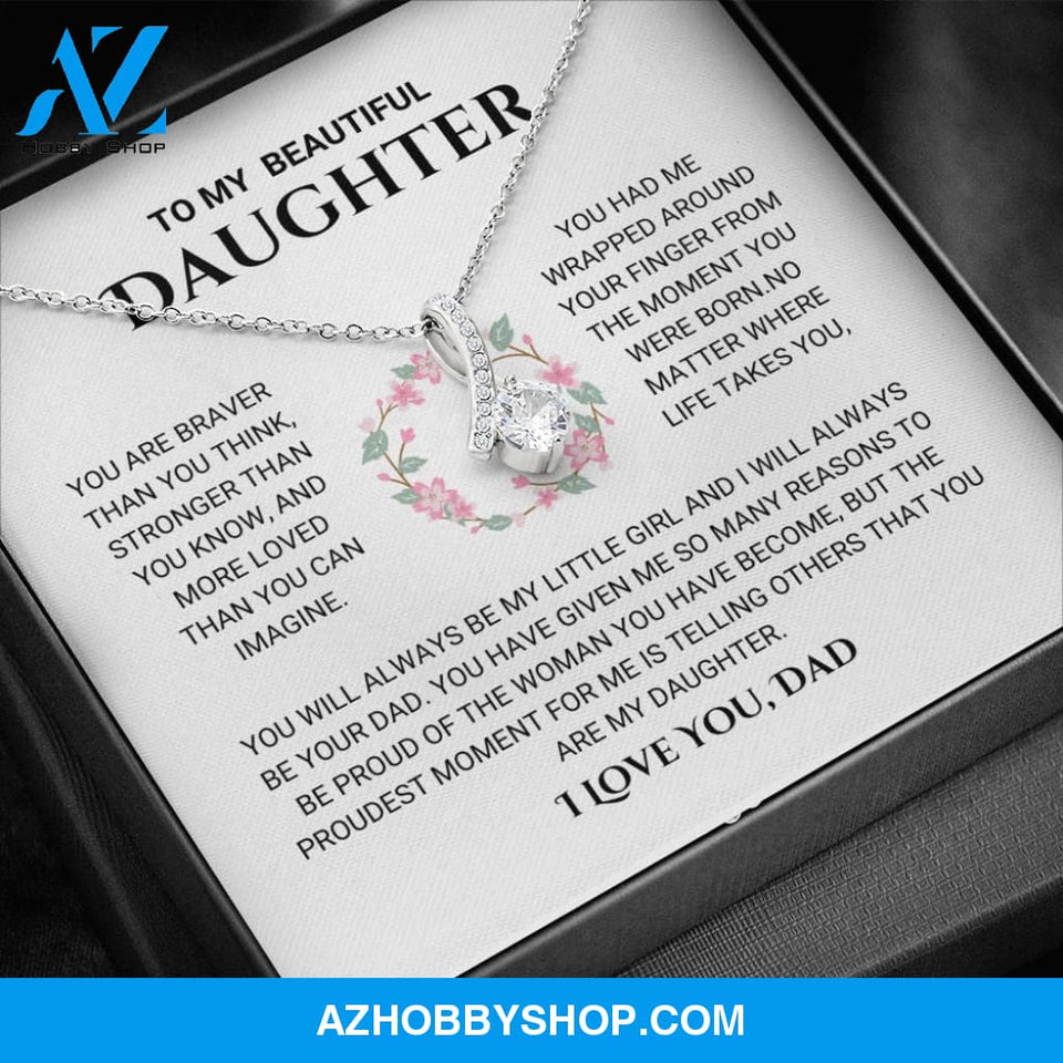 Daughter - The Proudest Moment - Alluring Beauty Silver Necklace