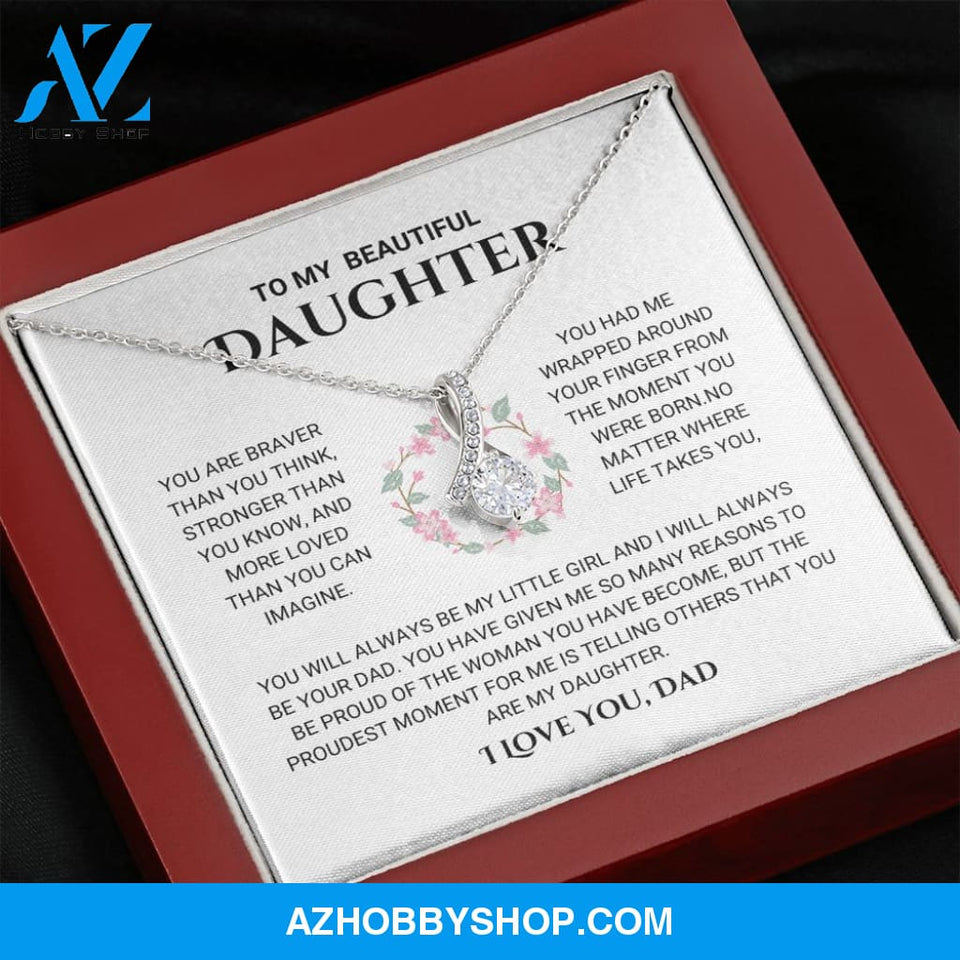 Daughter - The Proudest Moment - Alluring Beauty Silver Necklace