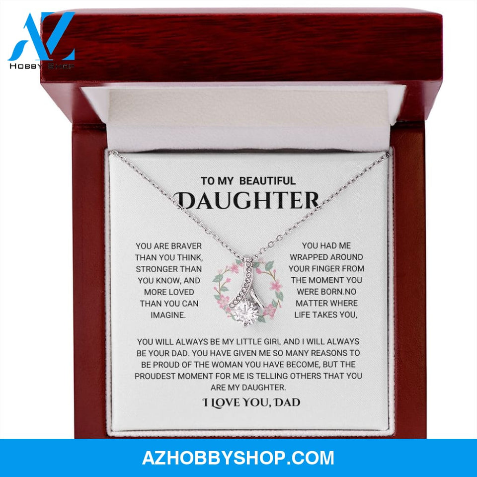 Daughter - The Proudest Moment - Alluring Beauty Silver Necklace