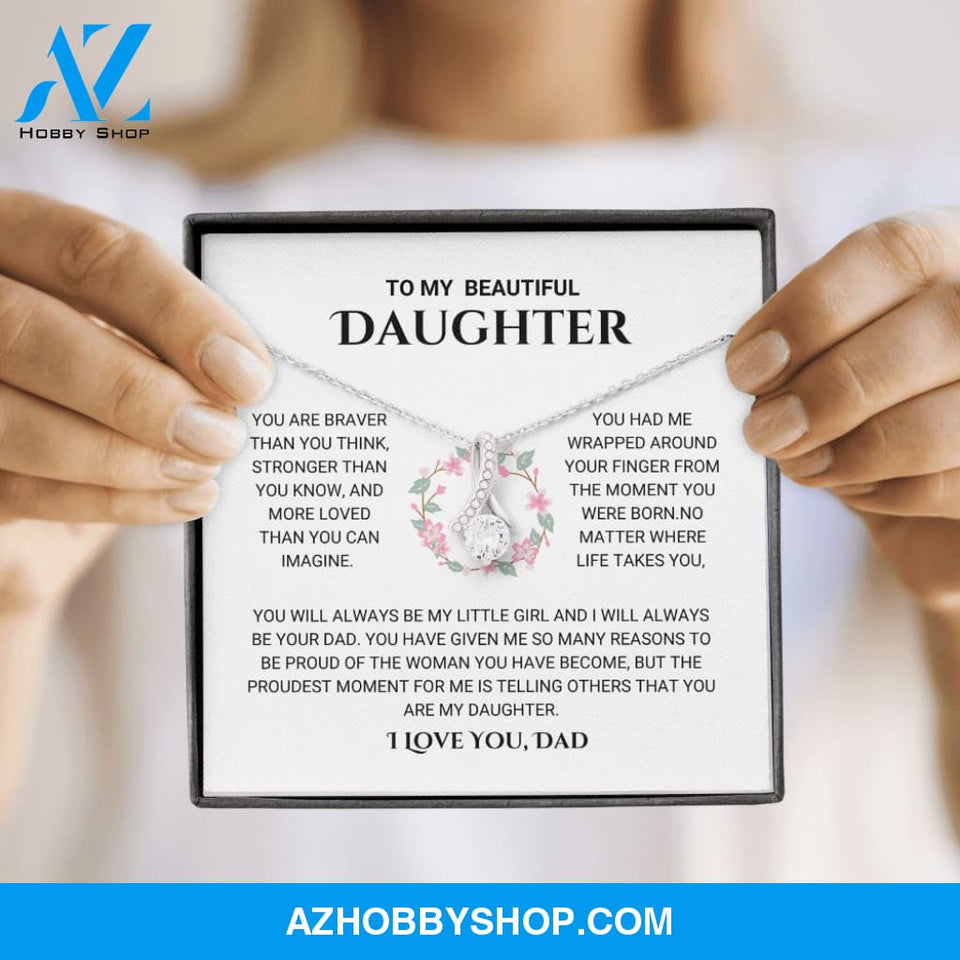 Daughter - The Proudest Moment - Alluring Beauty Silver Necklace