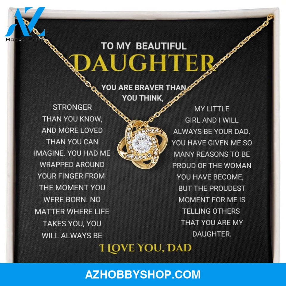 Daughter - The Proudest Moment - Love Knot Necklace