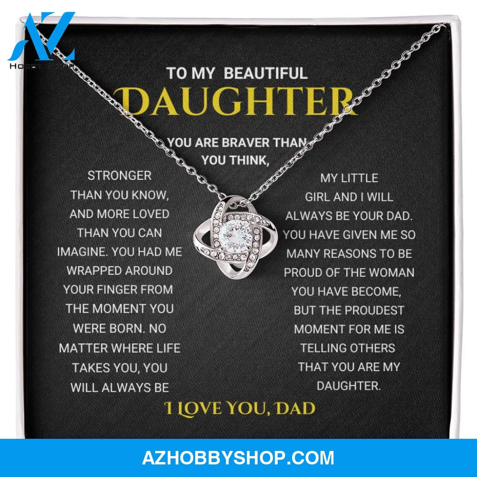 Daughter - The Proudest Moment - Love Knot Necklace