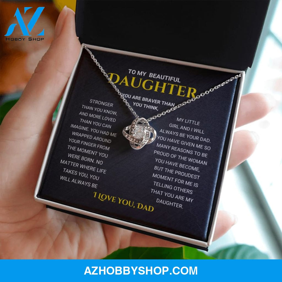 Daughter - The Proudest Moment - Love Knot Necklace