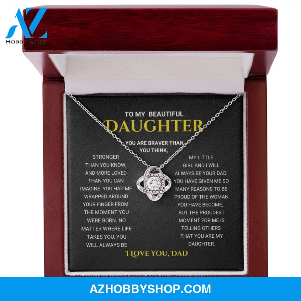 Daughter - The Proudest Moment - Love Knot Necklace