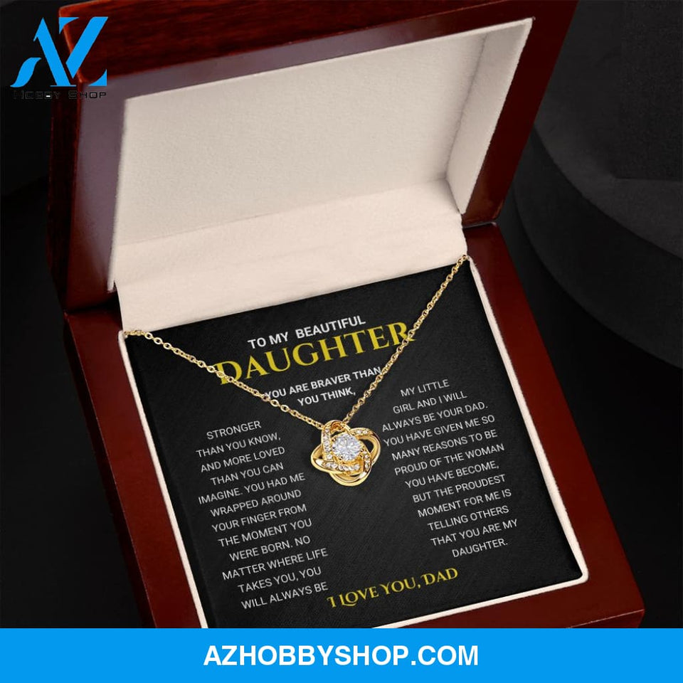 Daughter - The Proudest Moment - Love Knot Necklace