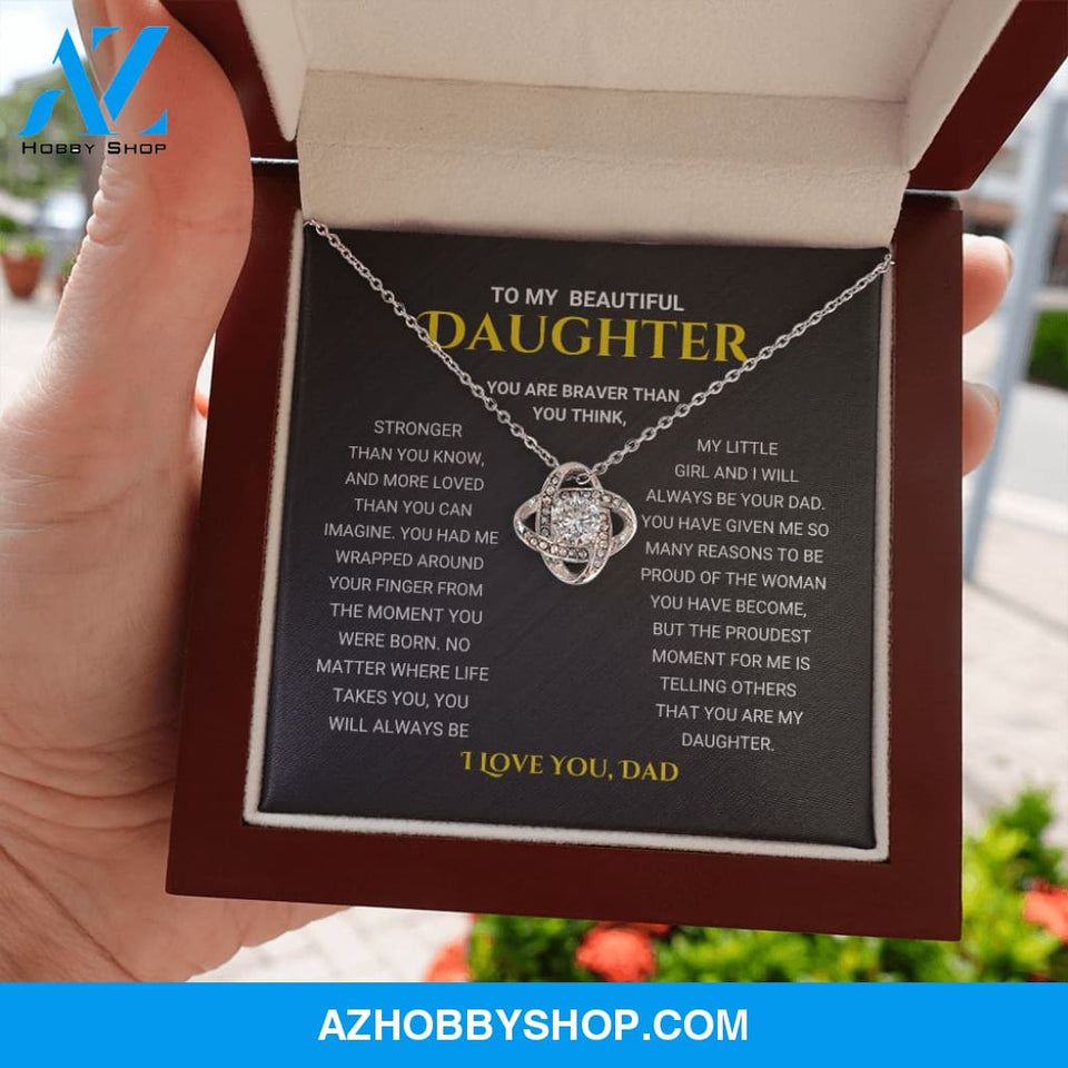 Daughter - The Proudest Moment - Love Knot Necklace