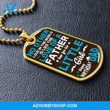 Daughter to Father Happy Birthday DAD - Graphical Dog Tag & Ball chain (steel)
