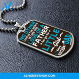 Daughter to Father Happy Birthday DAD - Graphical Dog Tag & Ball chain (steel)