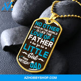 Daughter to Father Happy Birthday DAD - Graphical Dog Tag & Ball chain (steel)