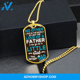 Daughter to Father Happy Birthday DAD - Graphical Dog Tag & Ball chain (steel)