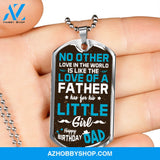 Daughter to Father Happy Birthday DAD - Graphical Dog Tag & Ball chain (steel)
