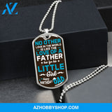 Daughter to Father Happy Birthday DAD - Graphical Dog Tag & Ball chain (steel)