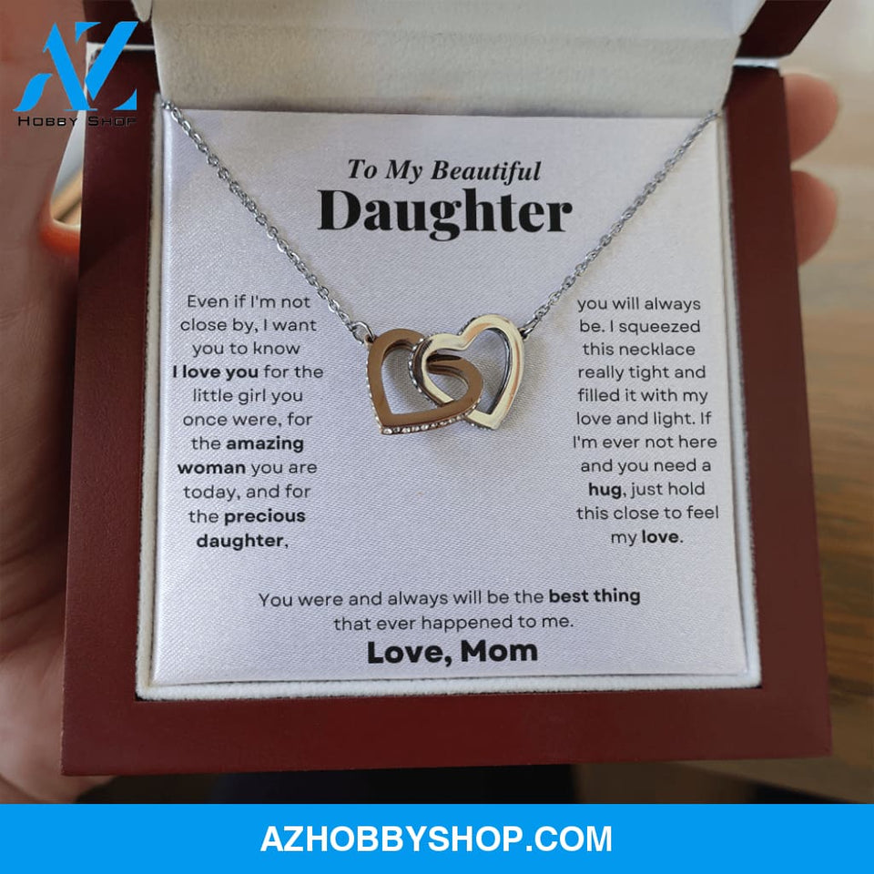 Daughter - Two Hearts - Interlocking Hearts Necklace