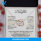 Daughter - When Life Gets Hard - Interlocking Hearts Necklace