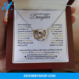Daughter - When Life Gets Hard - Interlocking Hearts Necklace