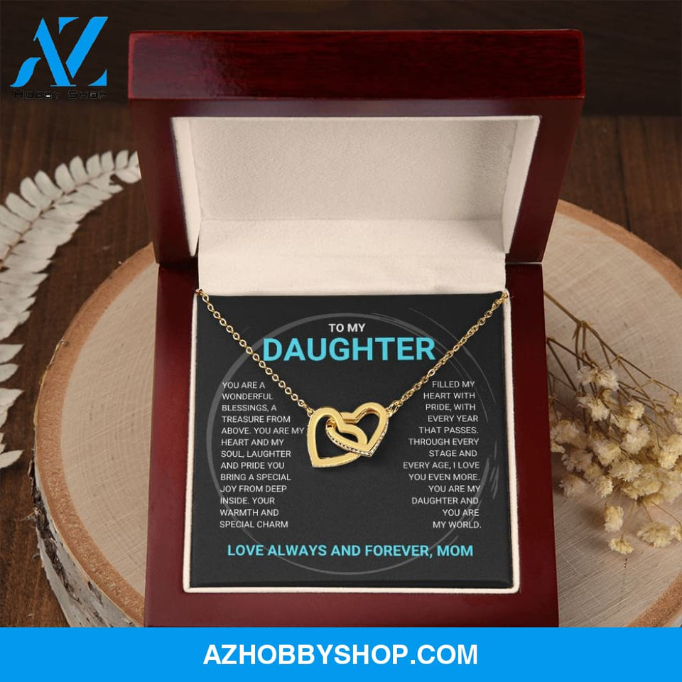 Daughter - You Are My World - Interlocking Hearts Necklace