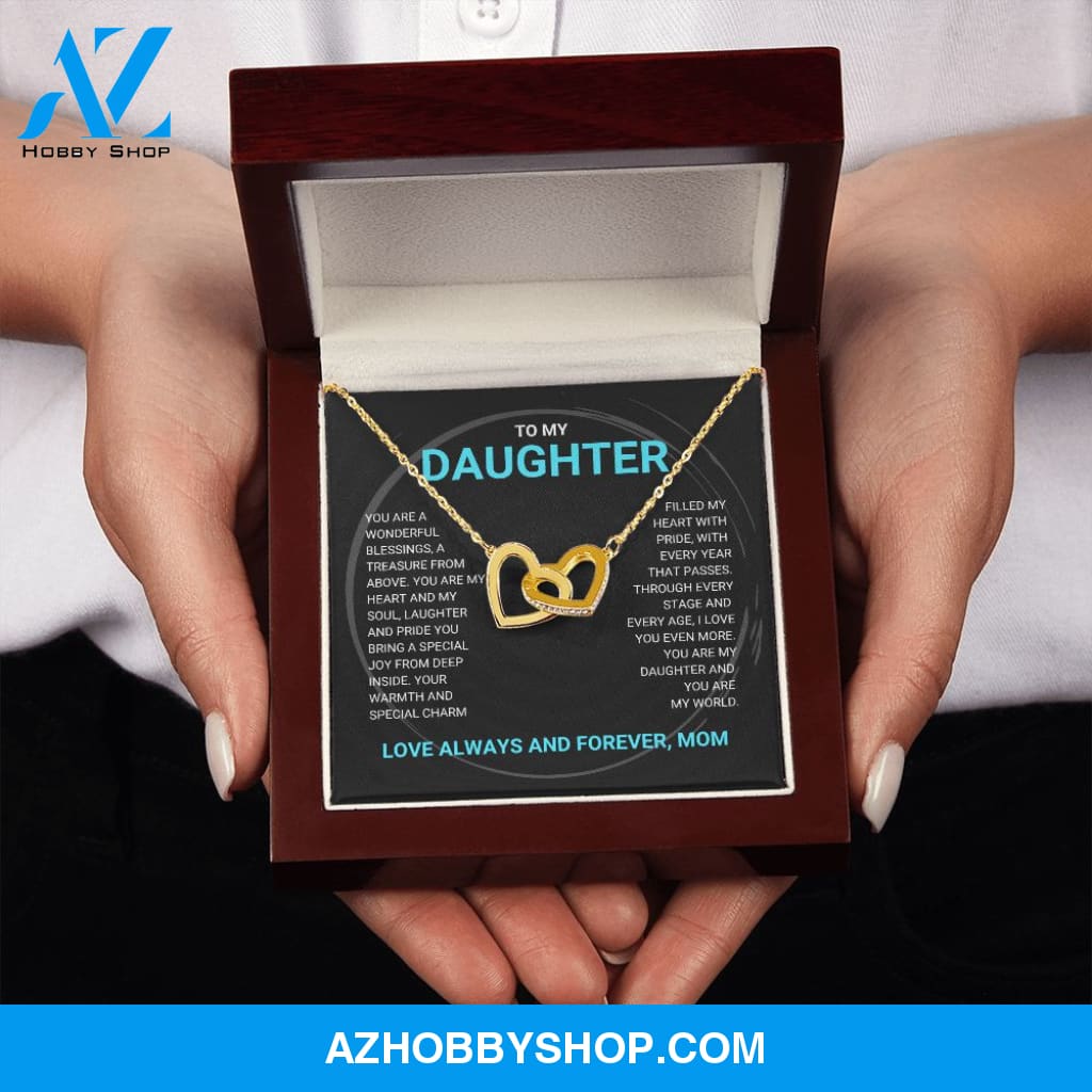 Daughter - You Are My World - Interlocking Hearts Necklace