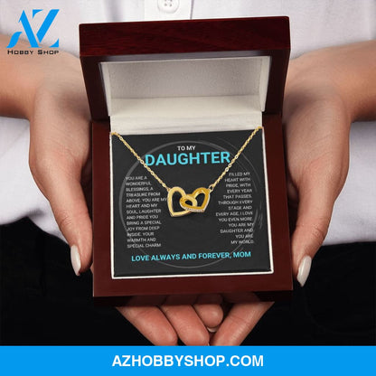 Daughter - You Are My World - Interlocking Hearts Necklace