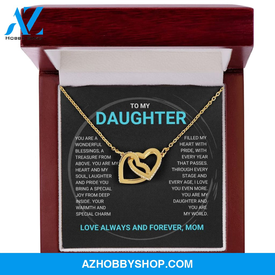 Daughter - You Are My World - Interlocking Hearts Necklace