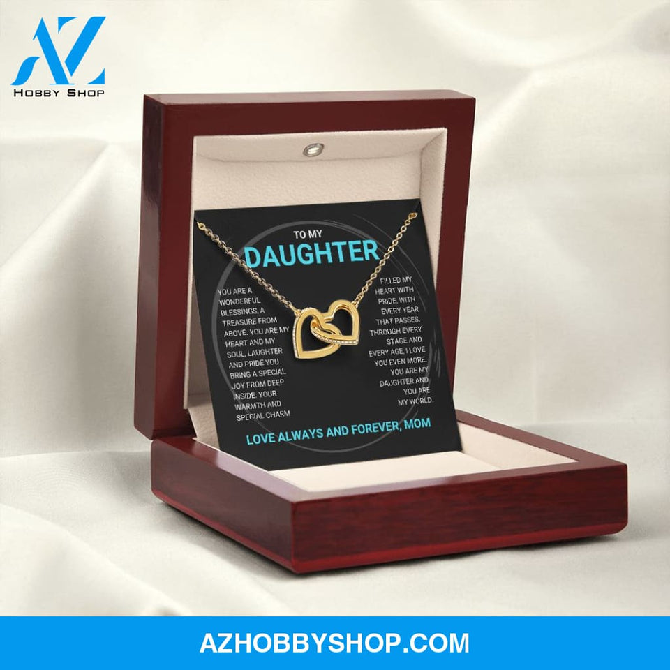 Daughter - You Are My World - Interlocking Hearts Necklace