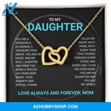 Daughter - You Are My World - Interlocking Hearts Necklace