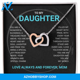 Daughter - You Are My World - Interlocking Hearts Necklace