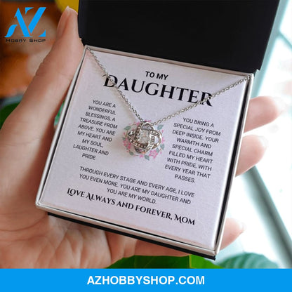 Daughter - You Are My World - Love Knot Necklace