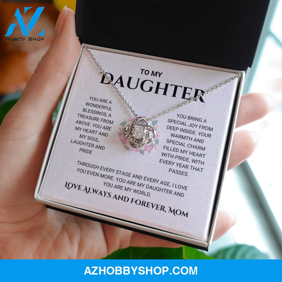 Daughter - You Are My World - Love Knot Necklace