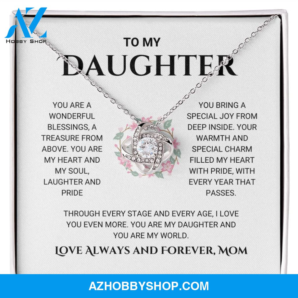 Daughter - You Are My World - Love Knot Necklace