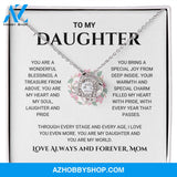 Daughter - You Are My World - Love Knot Necklace