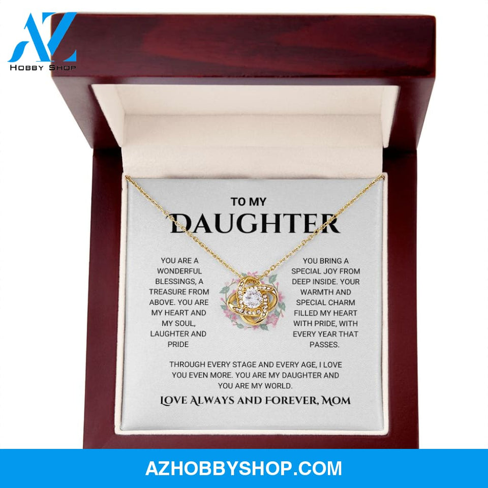 Daughter - You Are My World - Love Knot Necklace